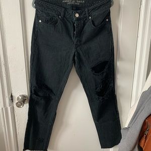 AE Distressed Mom Jeans